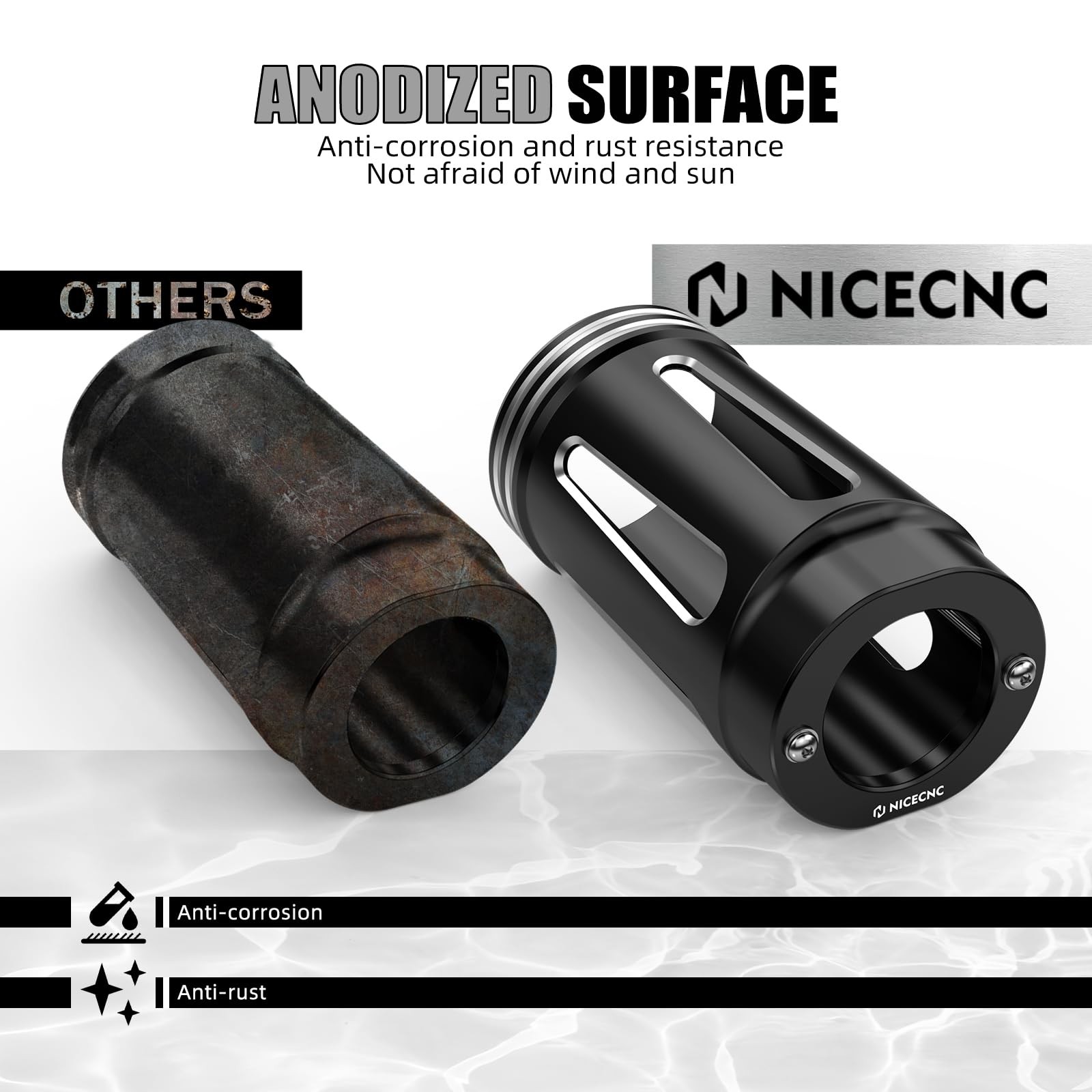NICECNC Aluminium Fork Slider Covers Assembly Black Compatible with Harley El…