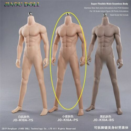 JIAOU DOLL JO-K10A-PS 1/6 Muscular Male Suntan Seamless Body Figure Model Toy