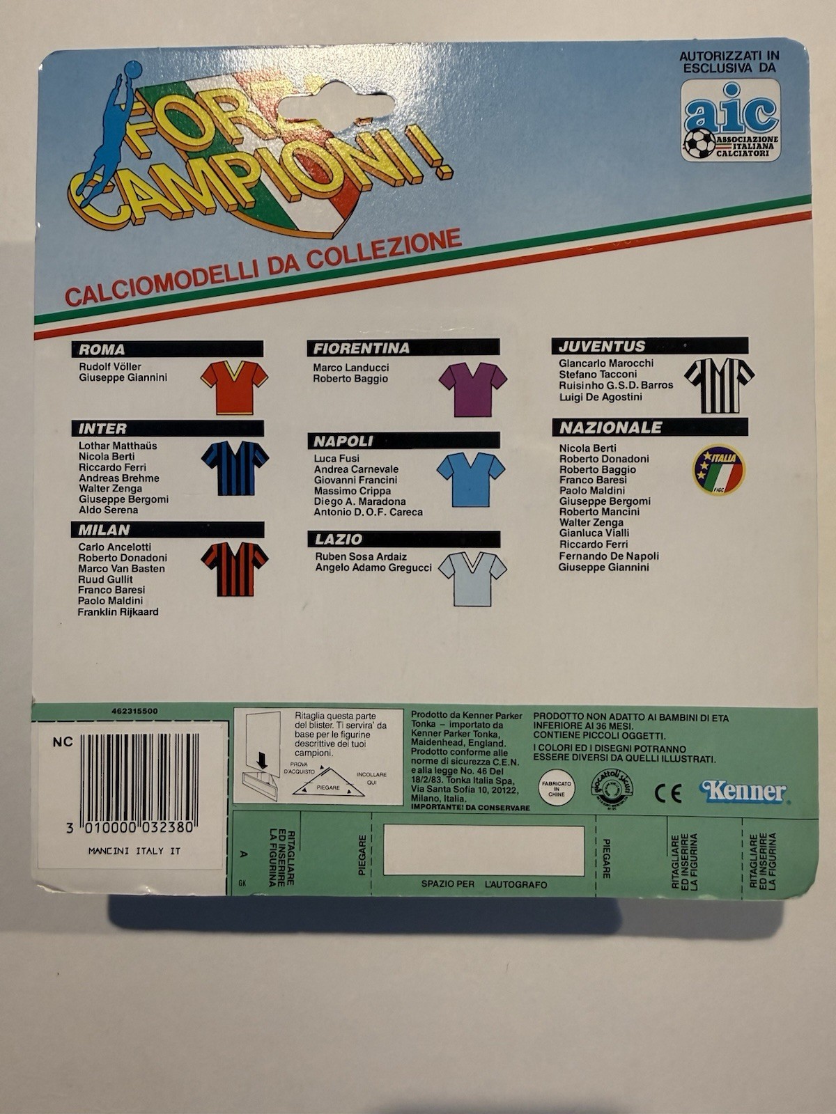 💥⚽️ 1989 ROBERTO MANCINI Forza Campioni! Italy, Kenner Starting Lineup ⚽️💥