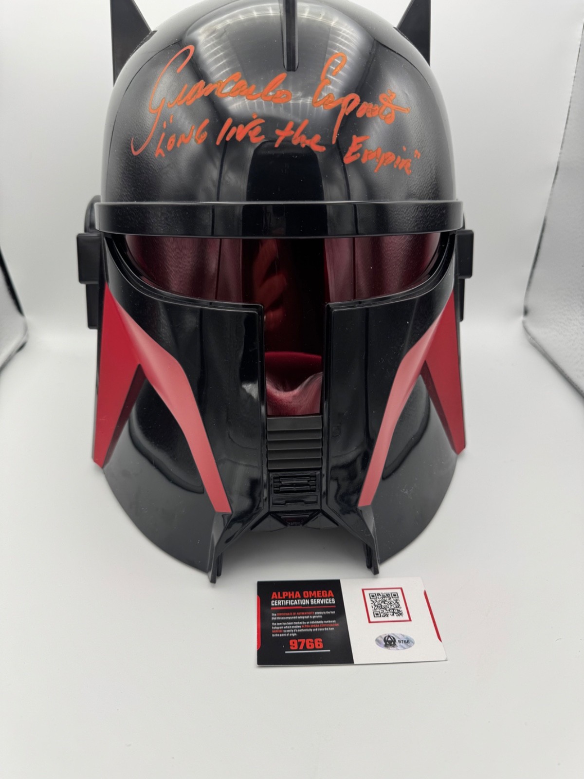 Giancarlo Esposito Signed Star Wars The Black Series Moff Gideon Helmet COA Hol