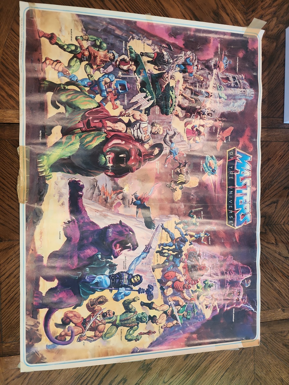 VINTAGE 1984 Mattel MOTU He-Man Masters of the Universe 32 X 23. Good Condition
