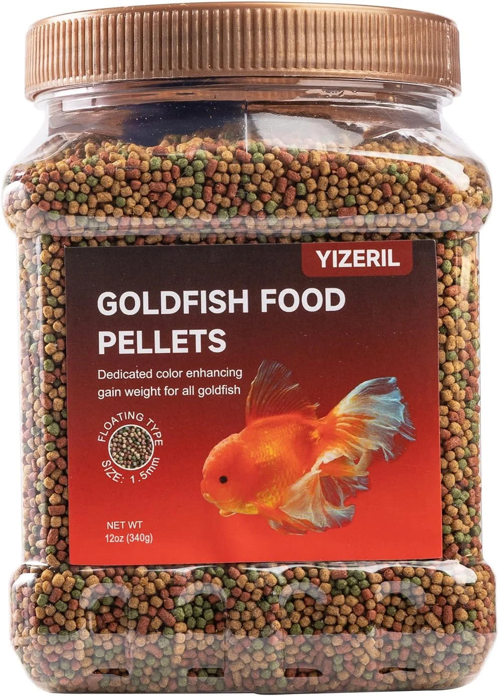 Floating Goldfish Food Pellets – 12oz Pond Fish Food Natural Color Enhancing, Pr