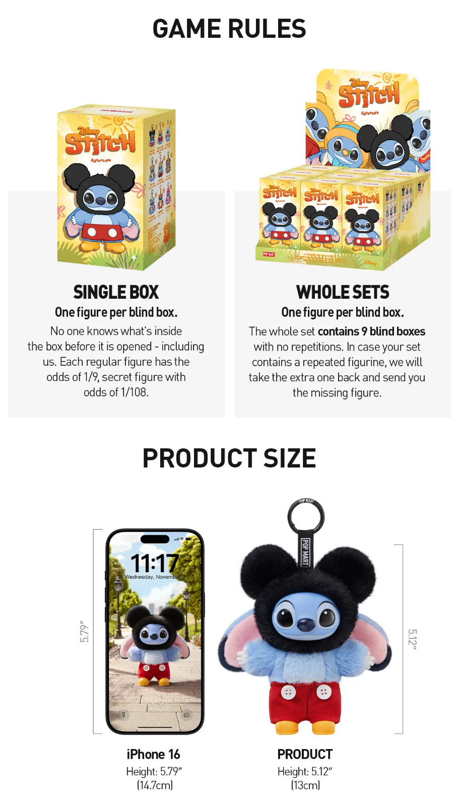 POP MART Stitch Adventure Series Vinyl Plush Pendant – US SELLER – SHIP FAST