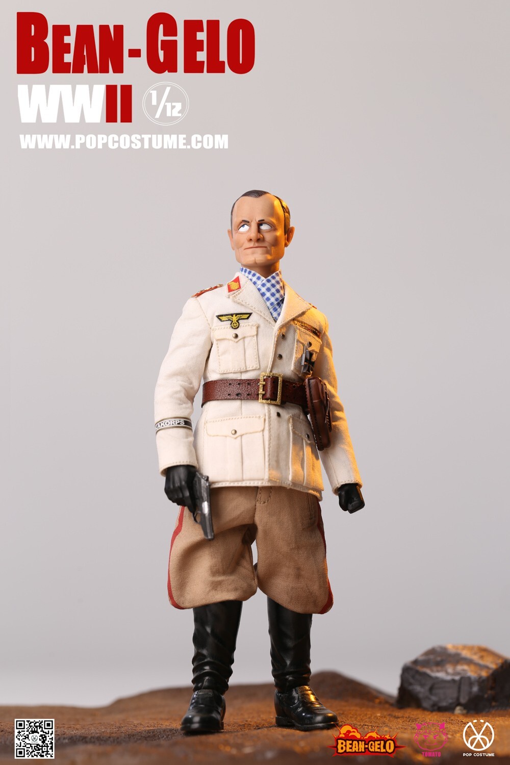 POP COSTUME BGS030 BEAN-GELO Art of War Desert Fox Rommel 1/12 ACTION FIGURE