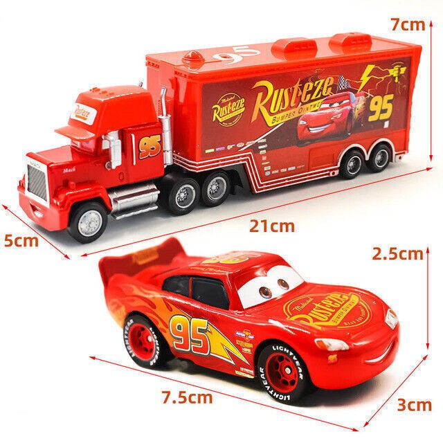 Disney Pixar Cars Lightning McQueen Jackson Storm Mack Hauler Truck+Car Toys