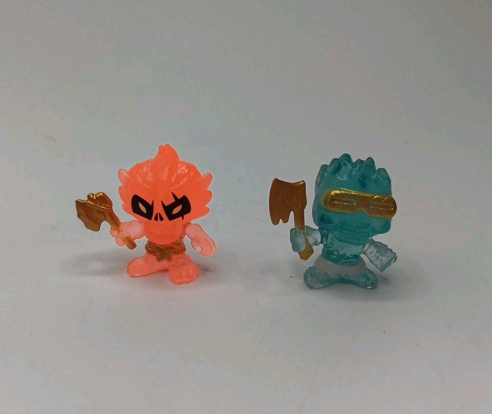 Lot Of 2 Treasure X Lost Lands Figures transparent blue Axeman Orange King Flare