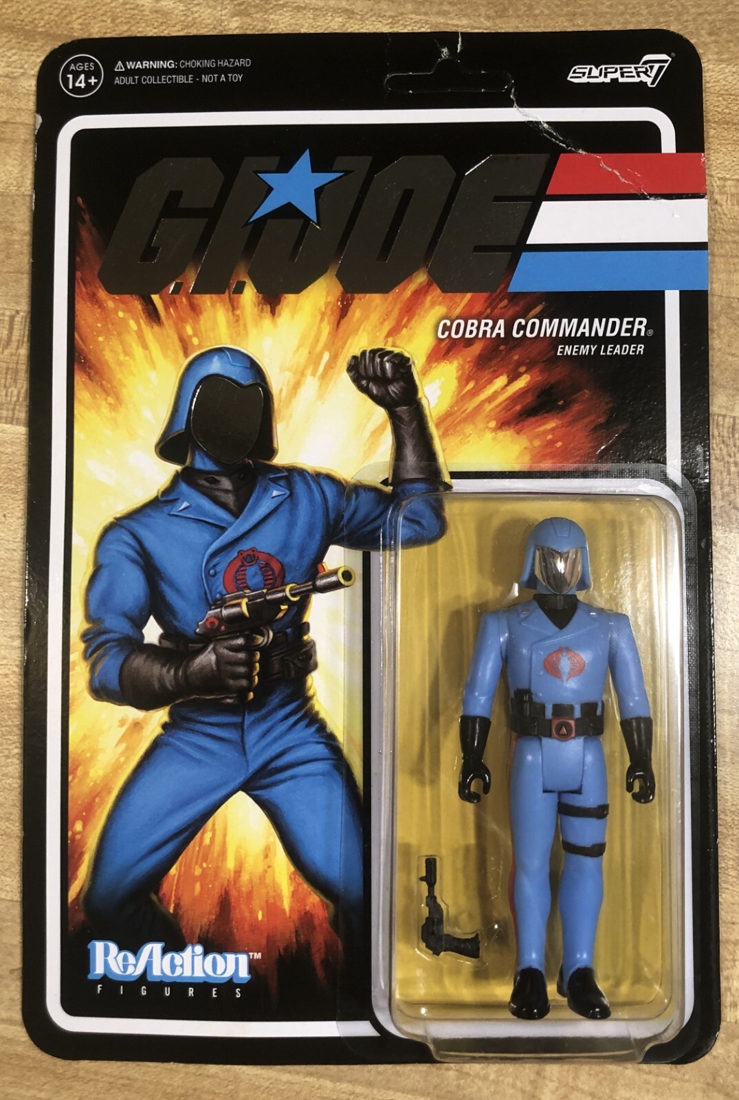 G.I. JOE Cobra Commander Enemy Leader 3.75&Prime; ReAction Figure Vac Metal Variant