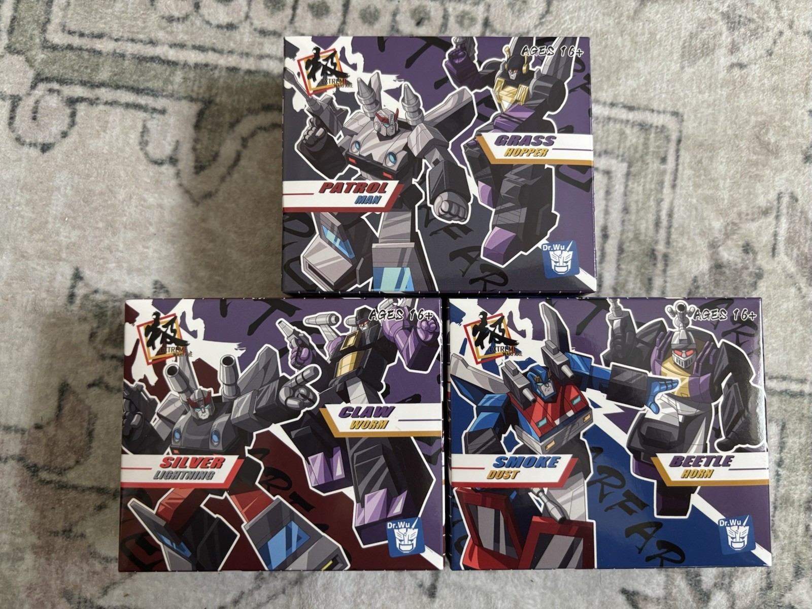 Dr. Wu Extreme Warfare Transformers Datsuns & Insecticon set