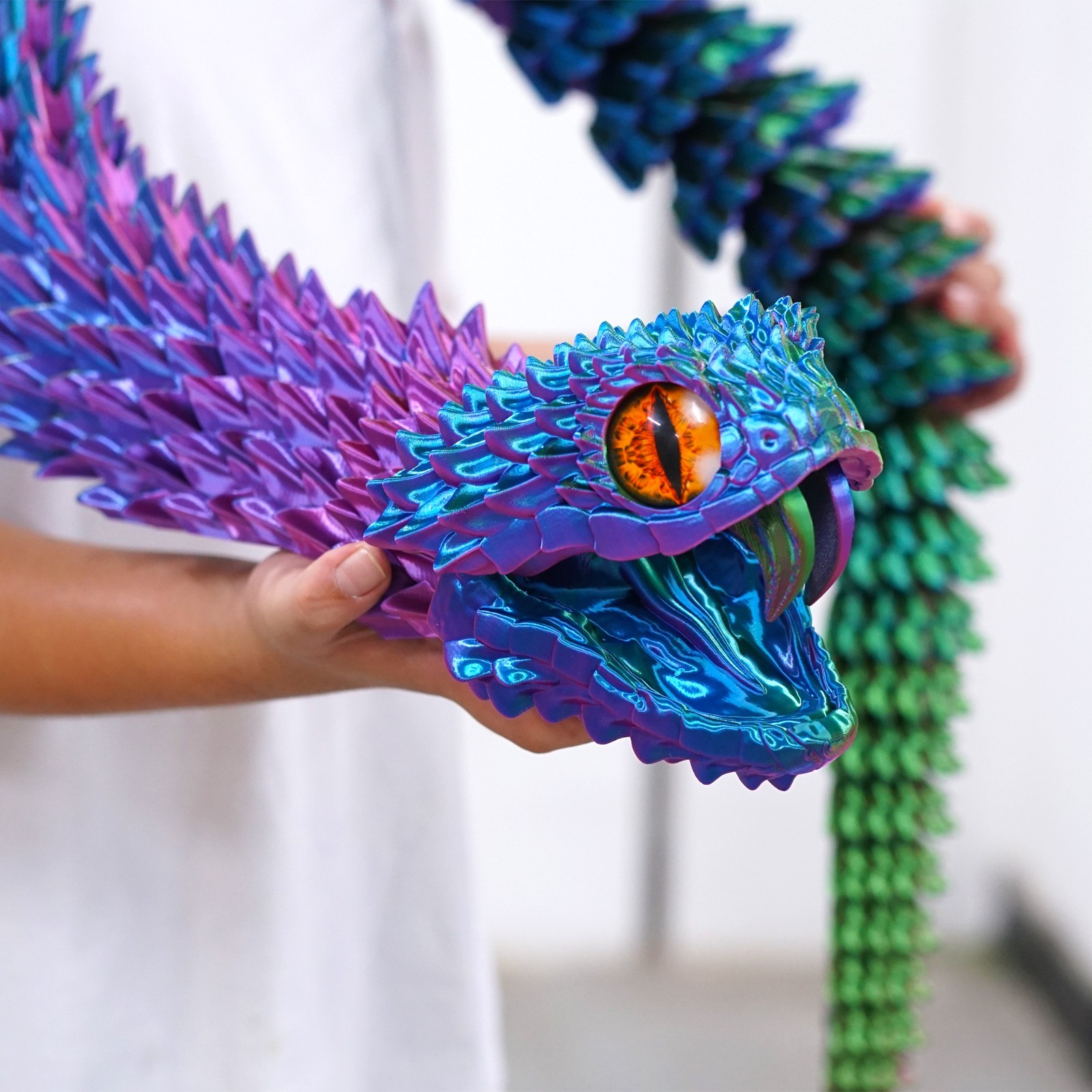 79inch 3D Printed snake Model,Articulated Animals figure,Fidget Toys Home Decor
