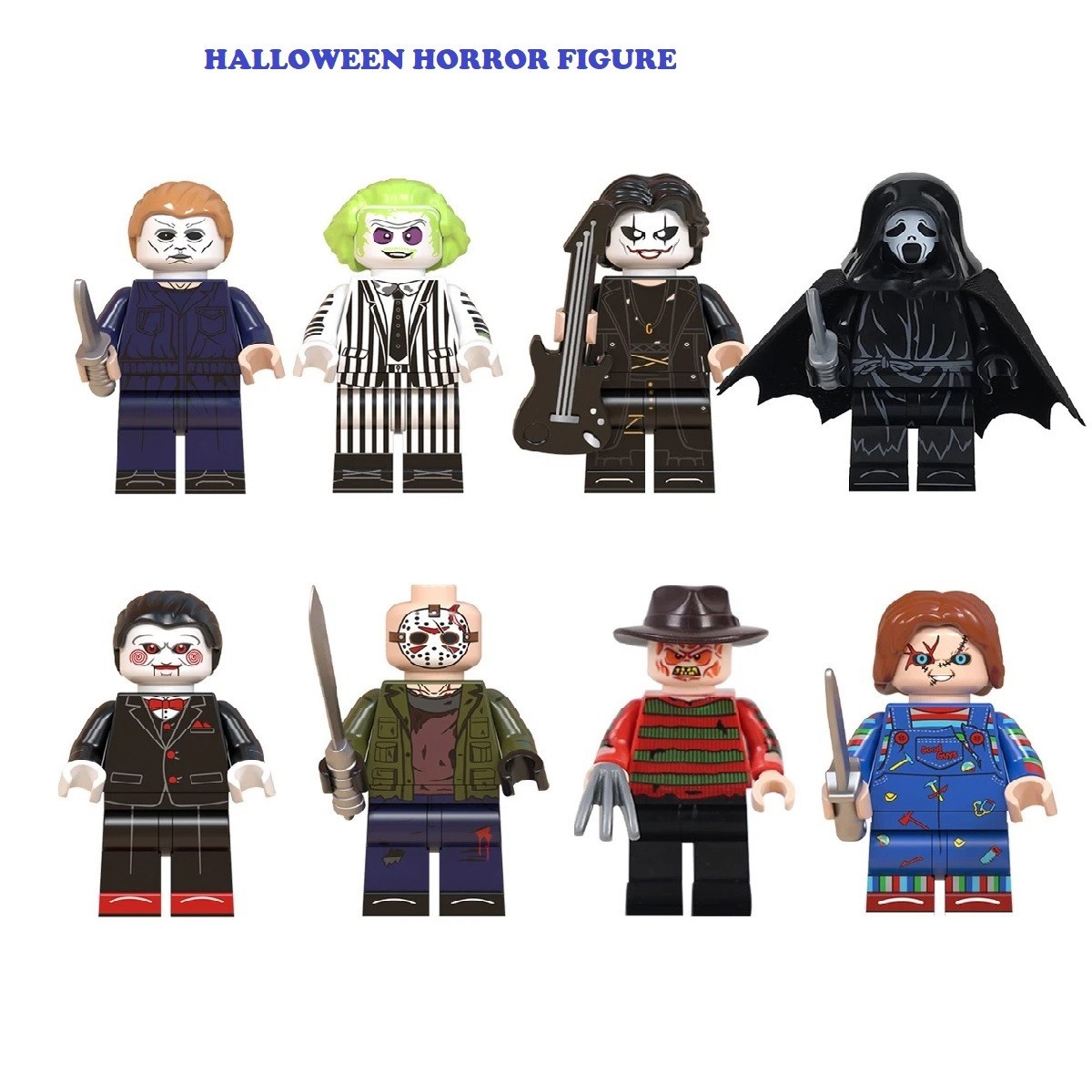 Halloween Horror mini figures Characters Custom set of 8 NIP