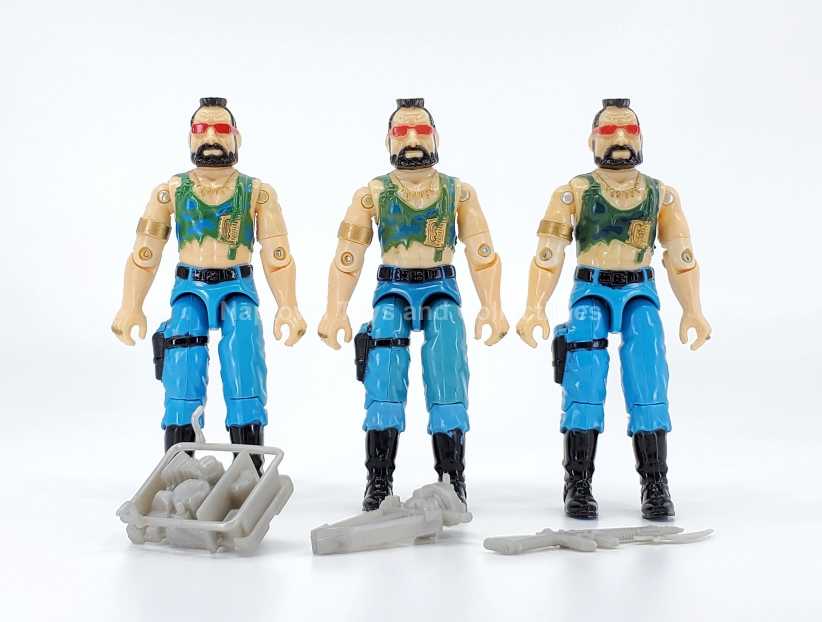 GI JOE FUNSKOOL RIPPER DREADNOK (3) DIFFERENT SHIRT VARIANTS FUNSKOOL INDIA 2003