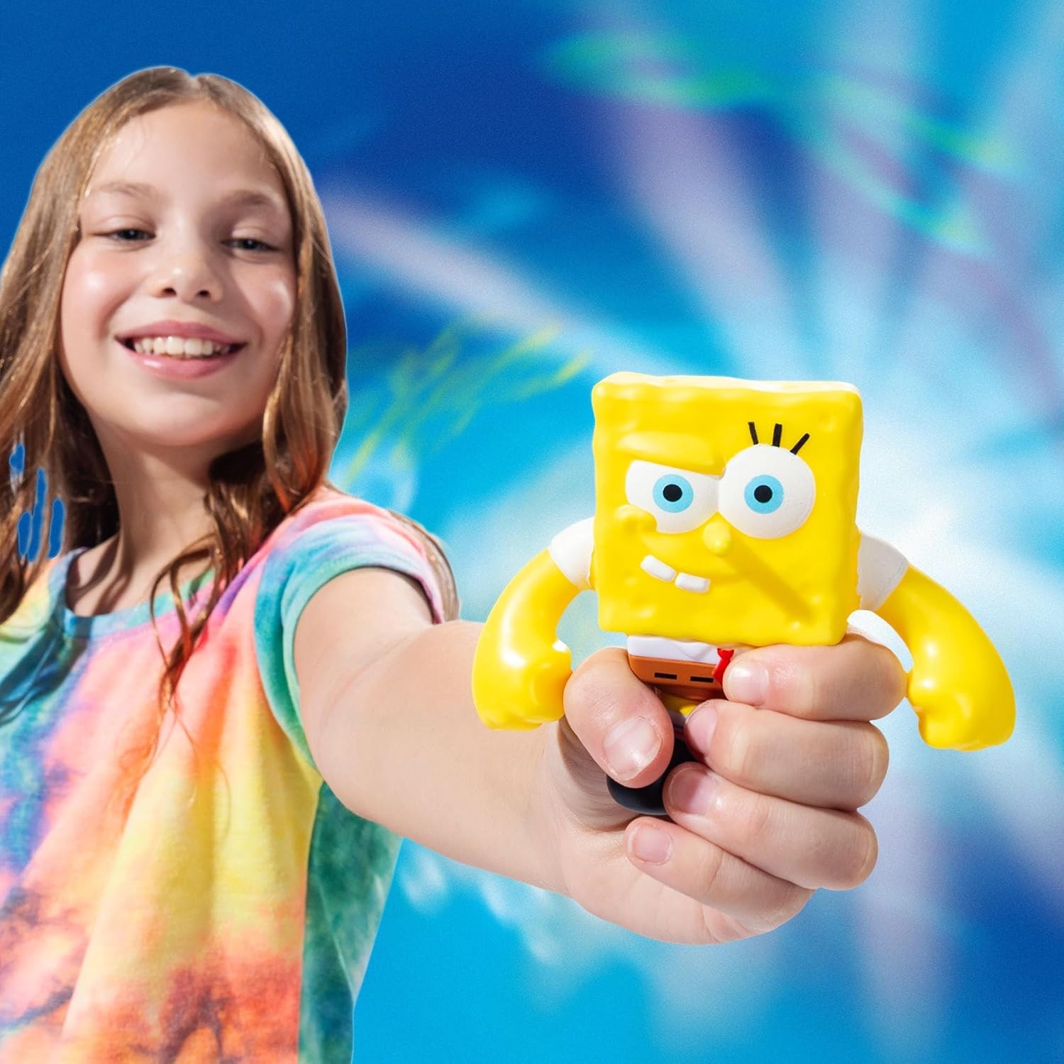 Basic Fun Stretch Armstrong Mini Spongebob – 3&Prime; Stretch Action Figure with Overs