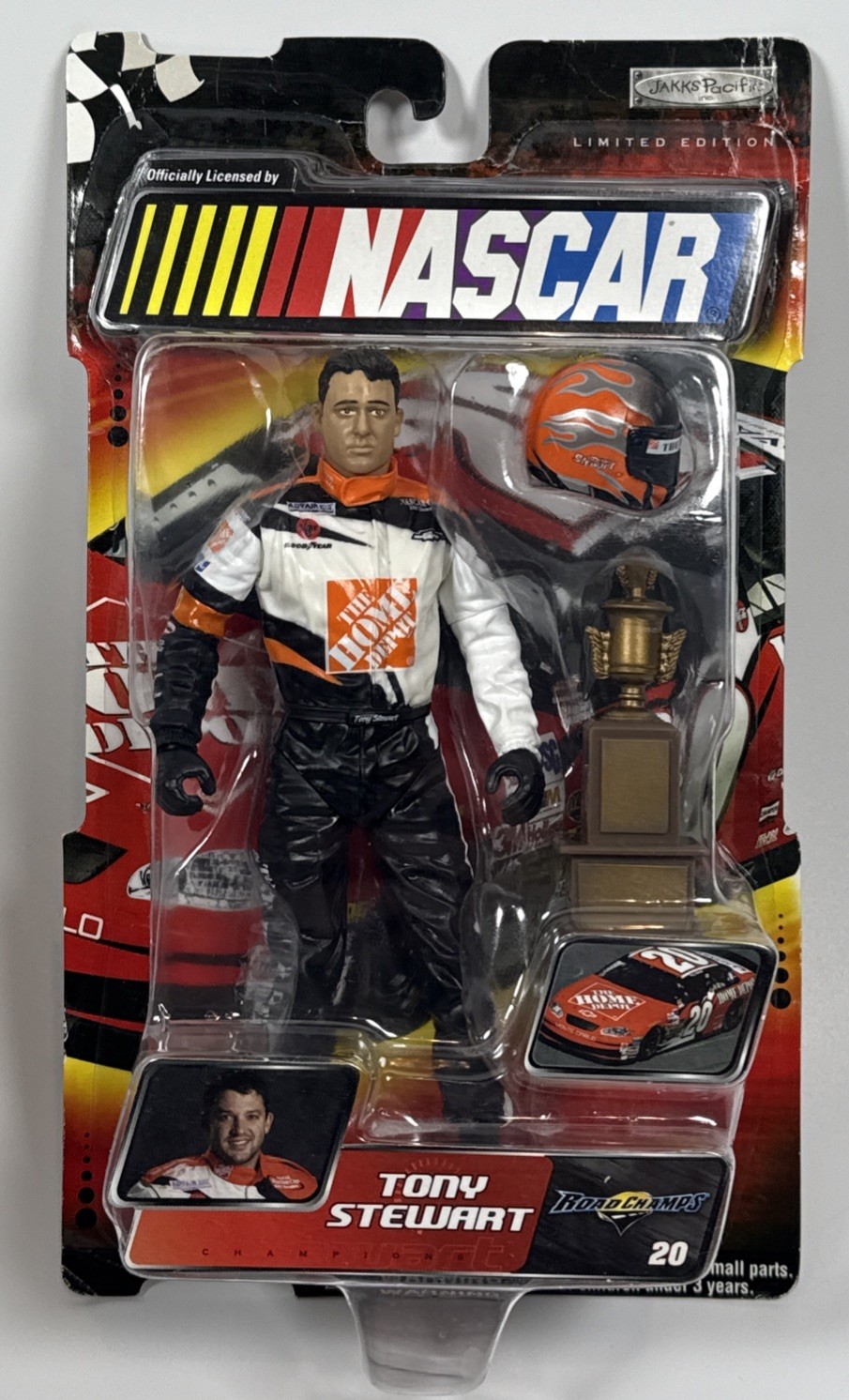 Tony Stewart 6&Prime; Figure #20 NASCAR Road Champs Jakks Pacific Limited Edition NEW