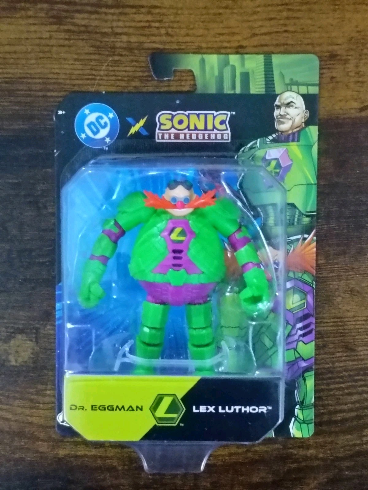 3-PK SONIC Hedgehog DC Comics 2.5&Prime; Eggman Lex Knuckles Superman Silver Lantern
