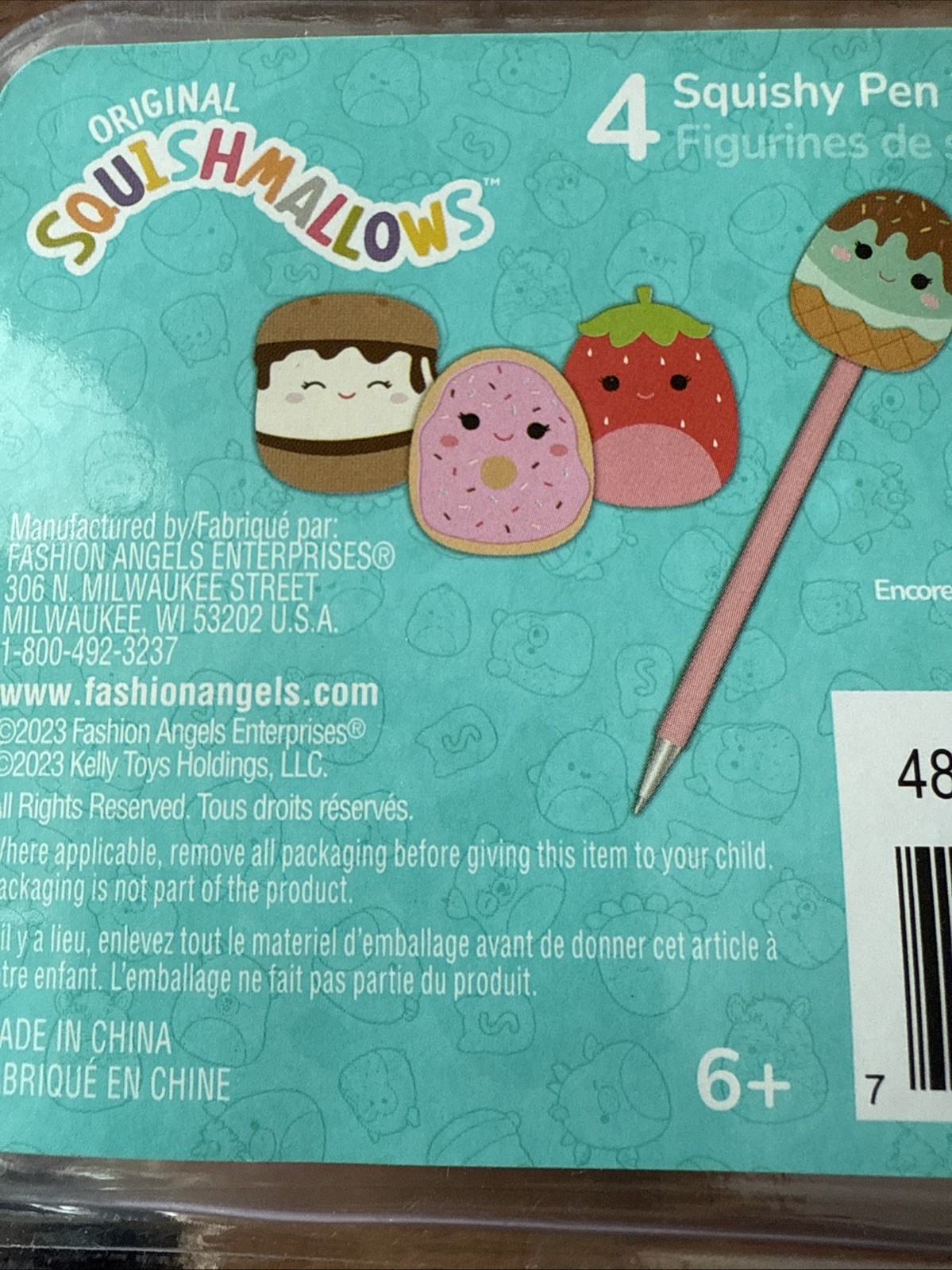 NEW NWT BACK TO SCHOOL Squishmallows – Squishy Pen Toppers 4 pack