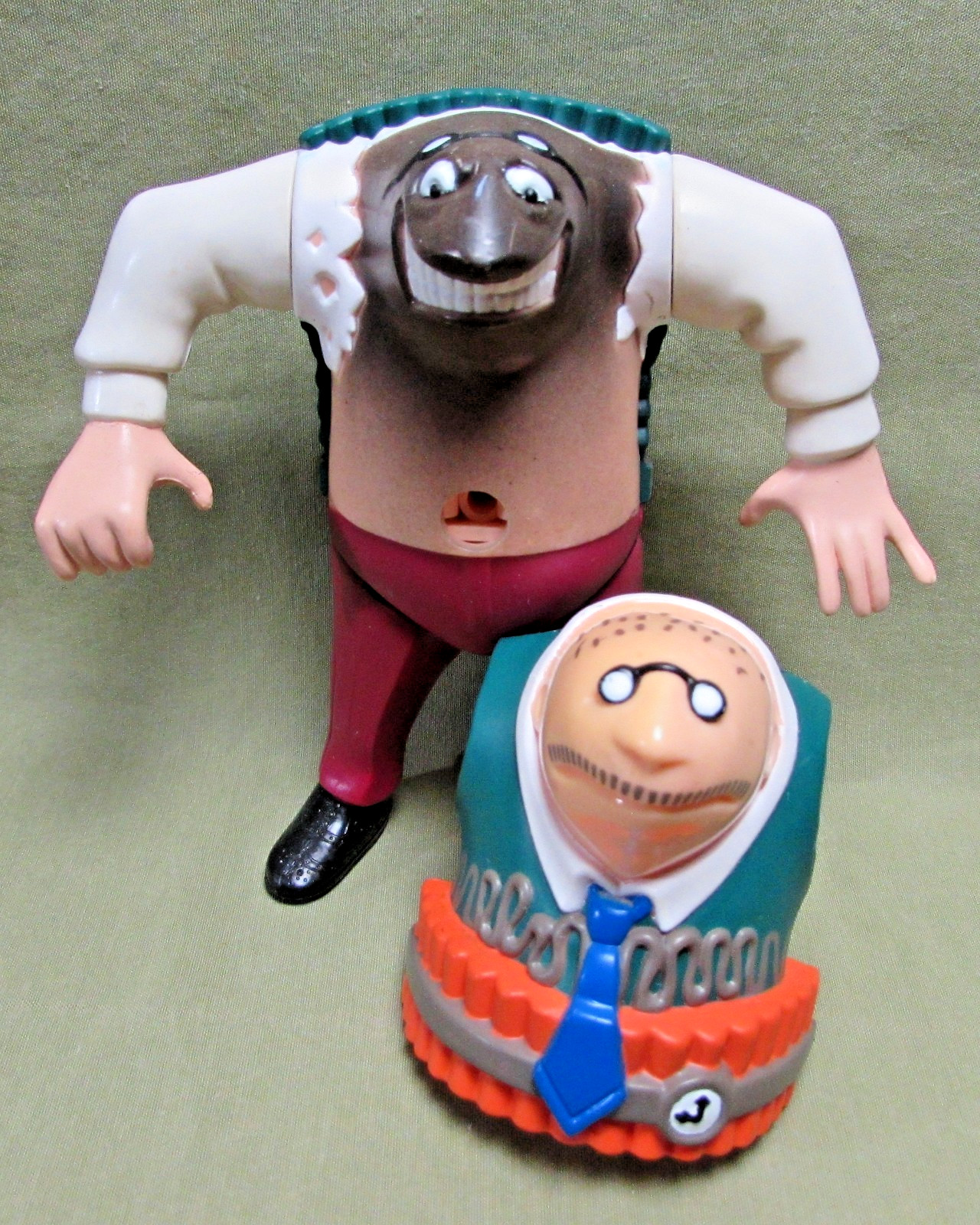 PROJECTILE HUMAN BULLET & DYNA-MOLE FIGURE LOT 1994 The Tick Series 1 Bandai Fox
