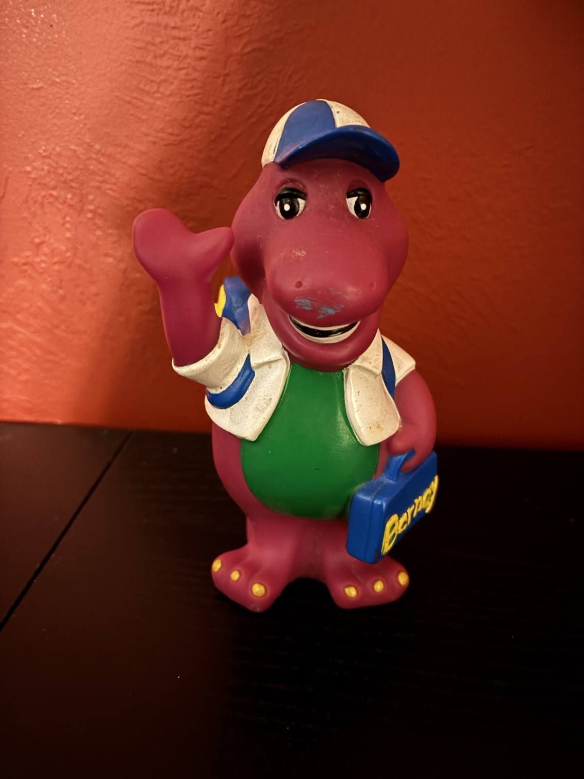 Vtg 1992 Lyons Group 7&Prime; Barney Purple Dinosaur Coin Piggy Bank Back to School