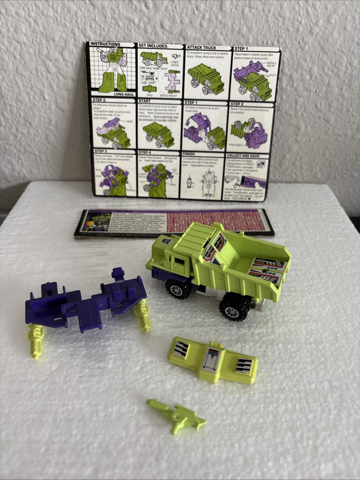 Vtg G1 Transformers Long Haul (Constructicon) Complete w/ Instructions & Card