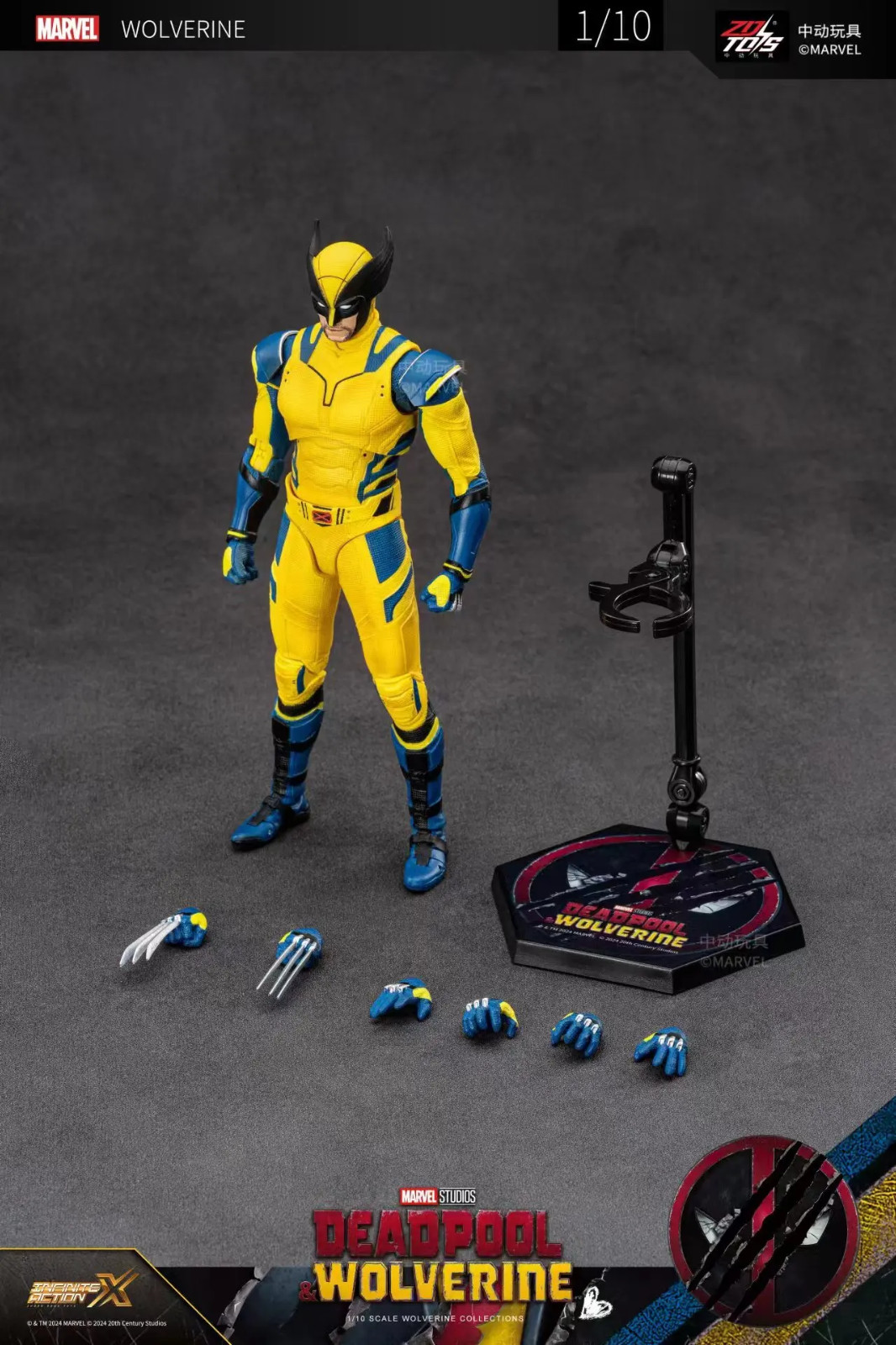 Deadpool & Wolverine Action Figure ZD Toys 1/10 Thor X-Men Movie Gift 7&Prime;