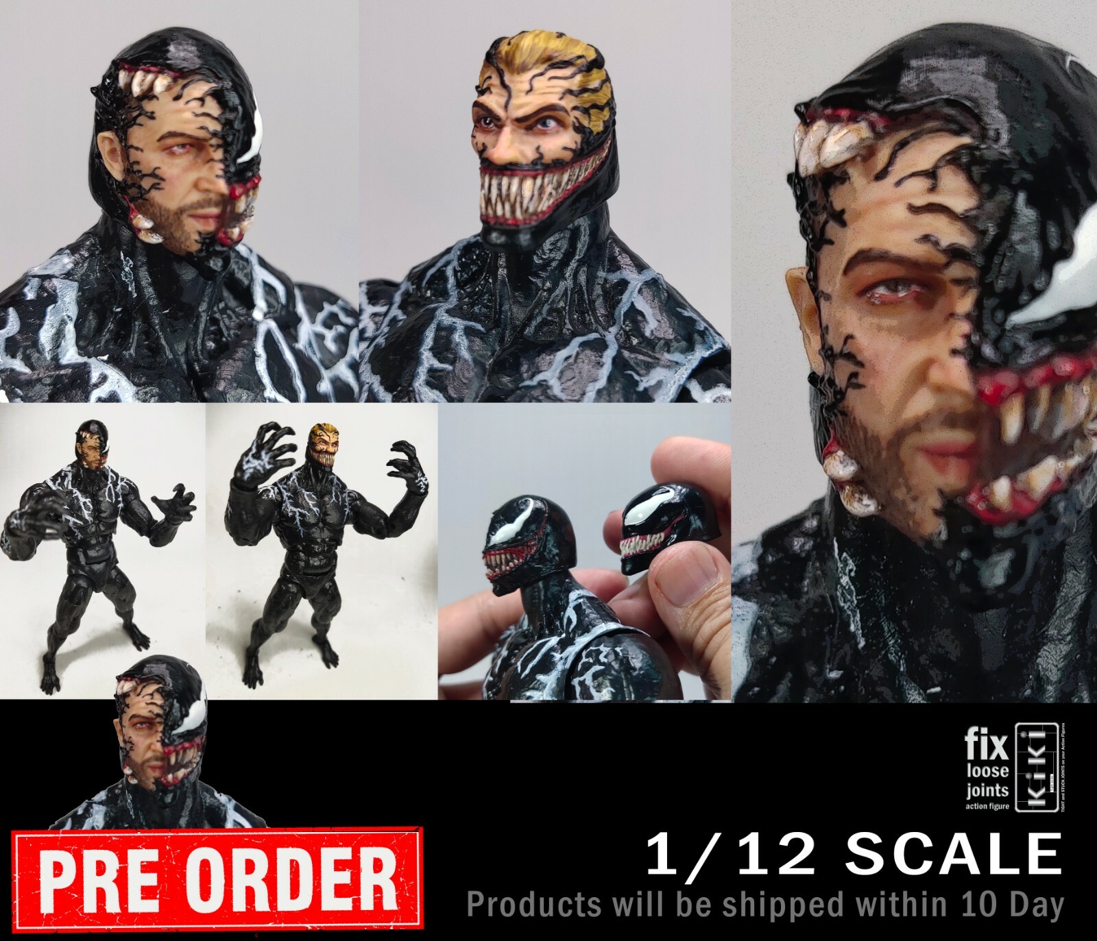 tom hardy venom 1/12 head sculpt Preorder product will be shipped within 10 Day