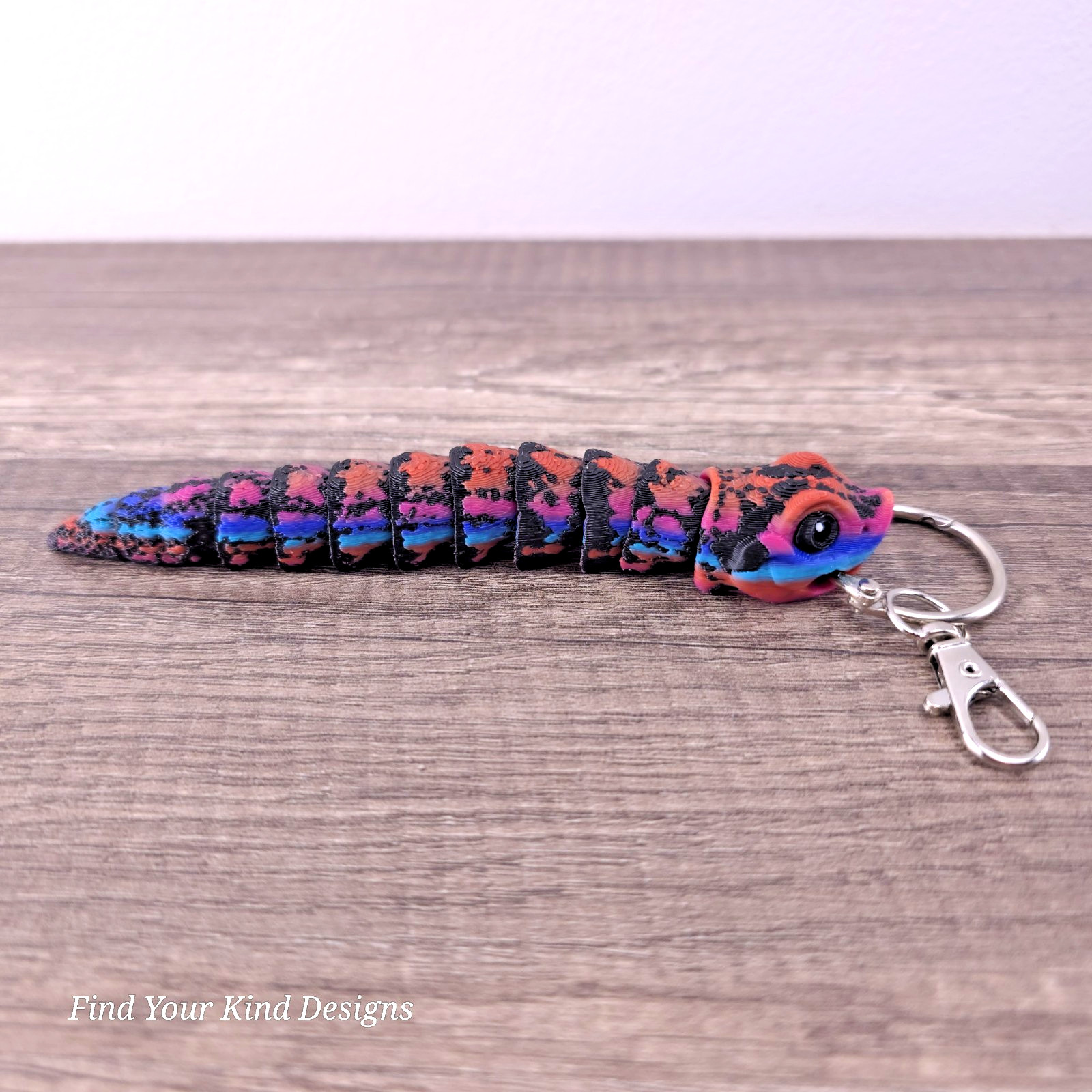 Mini Hognose Snake 3D printed Keychain articulated toy 5.25 inch Flexi Fidget