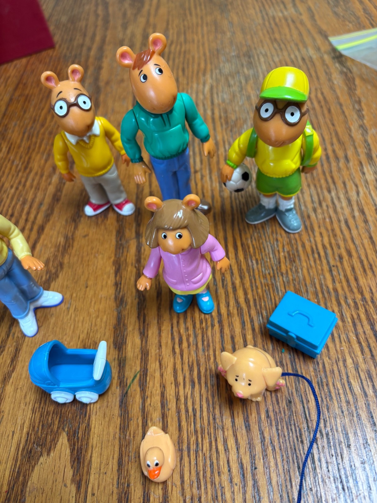 PBS Kids Arthur Aardvark Family Lot Of 5 Posable Figures Dog & Toys Hasbro 90&rsquo;s