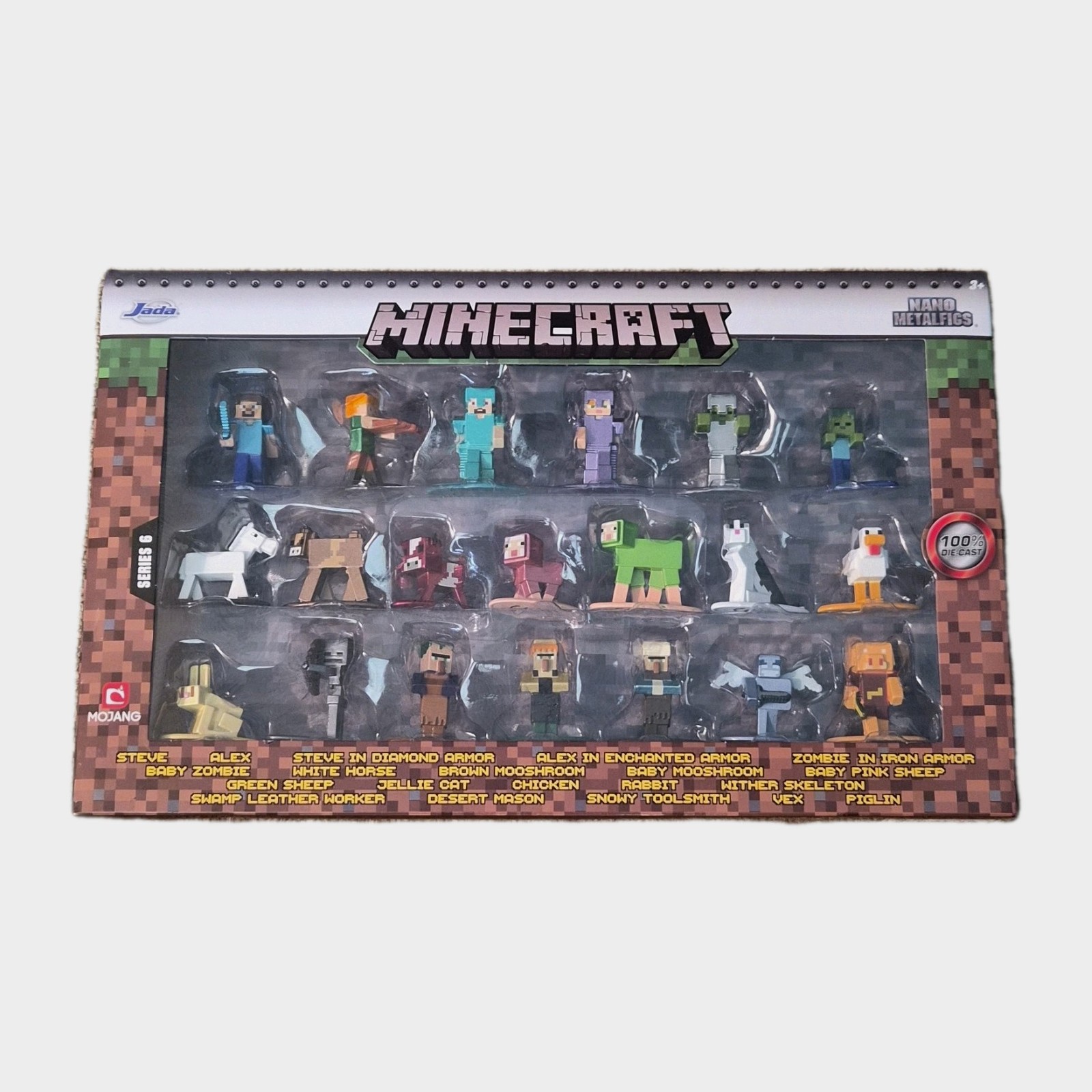 Jada Toys Minecraft Die-Cast Nano Metalfigs Series 6 Action Figure Boxed Set