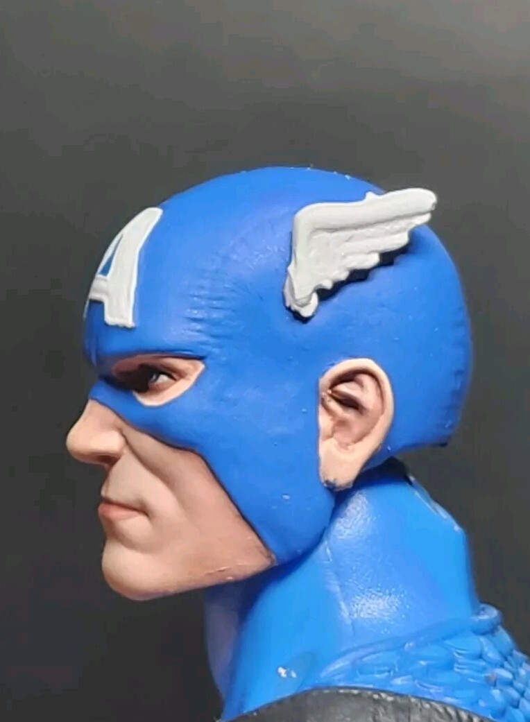 HEAD ONLY Marvel Legends Captain America Alex Ross Style Head custom painted