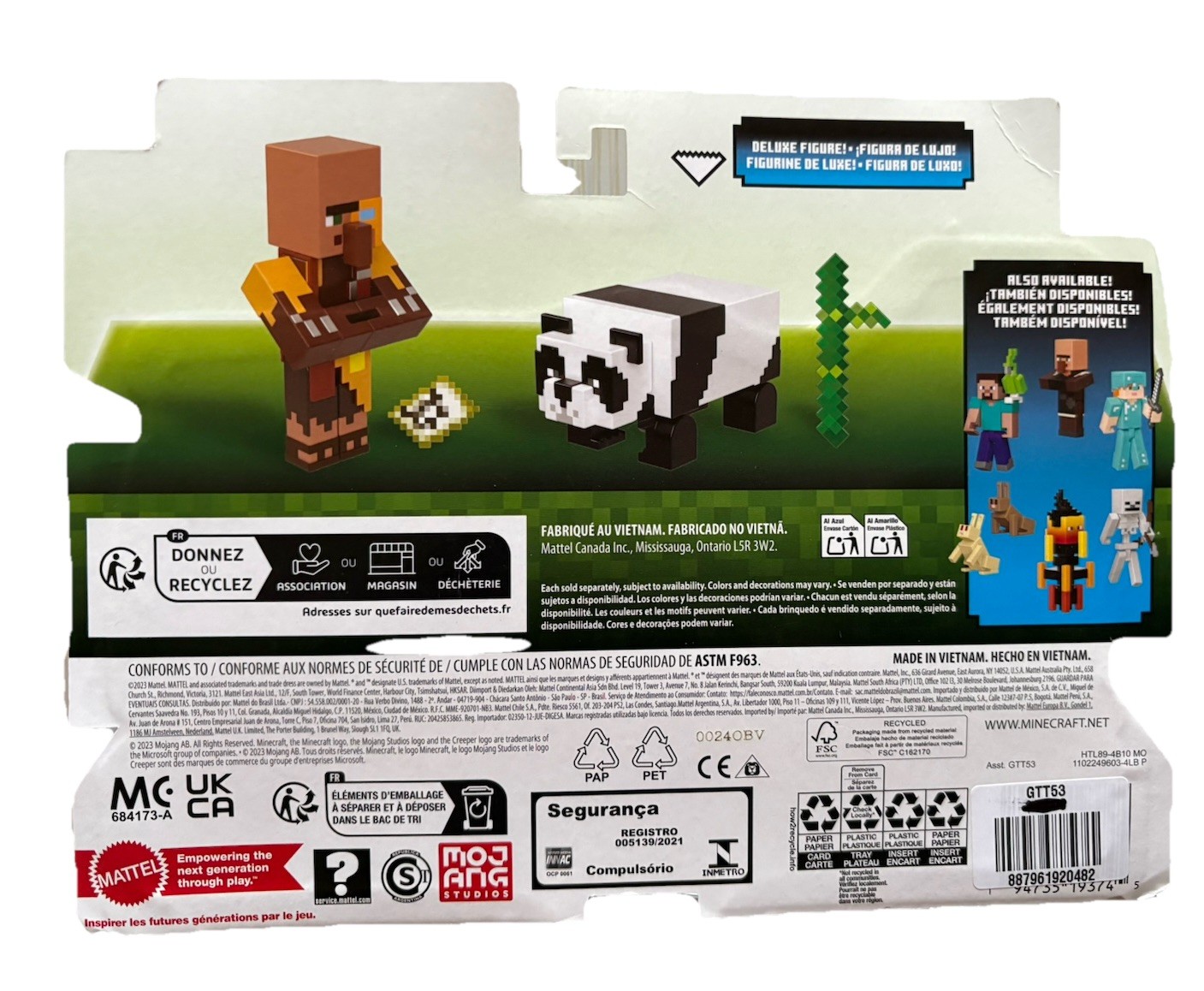 Minecraft 15th Anniversary Figure 2-Pack Jungle Cartographer and Panda NEW 6+