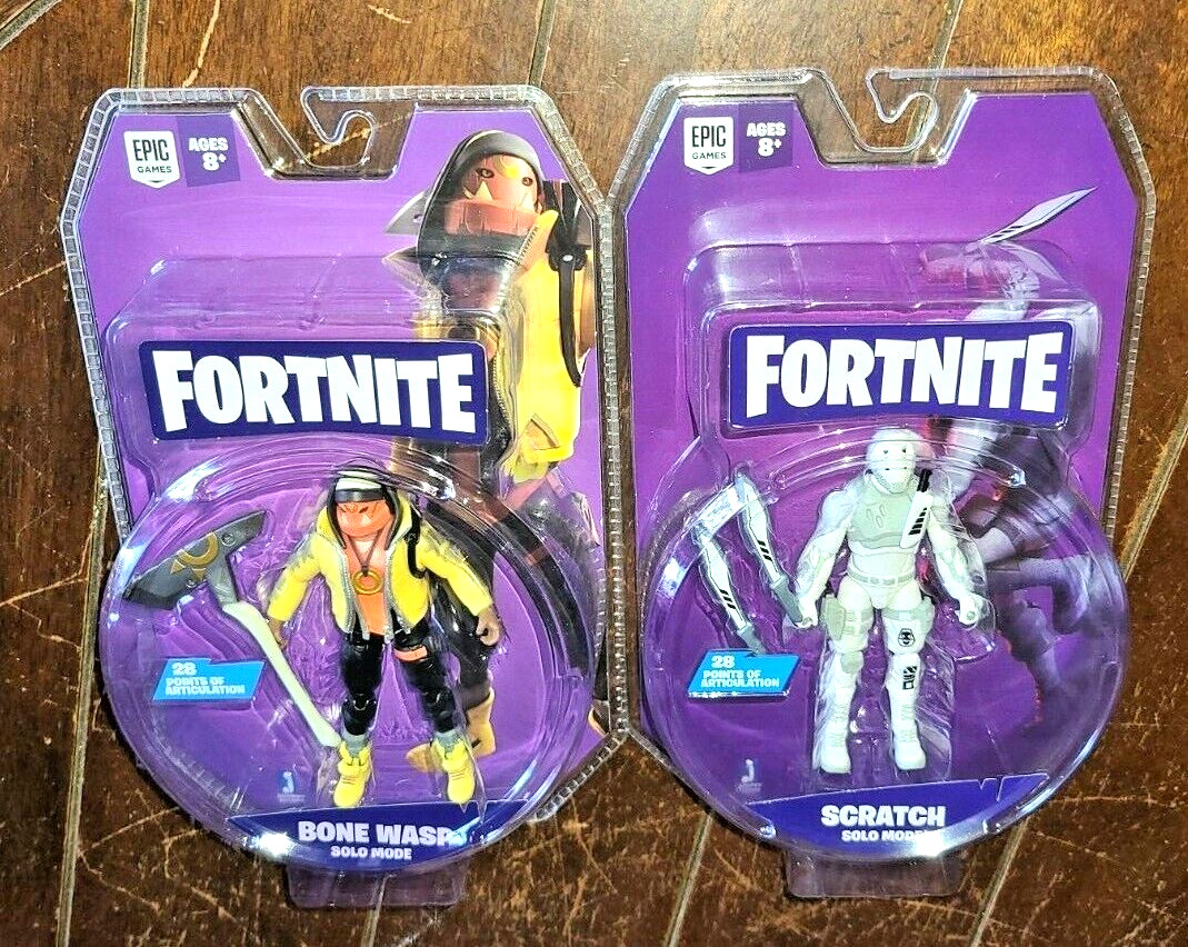 Lot of 2 Fortnite (2020) 4&Prime; BONE WASP & SCRATCH Solo Mode Action Figures!