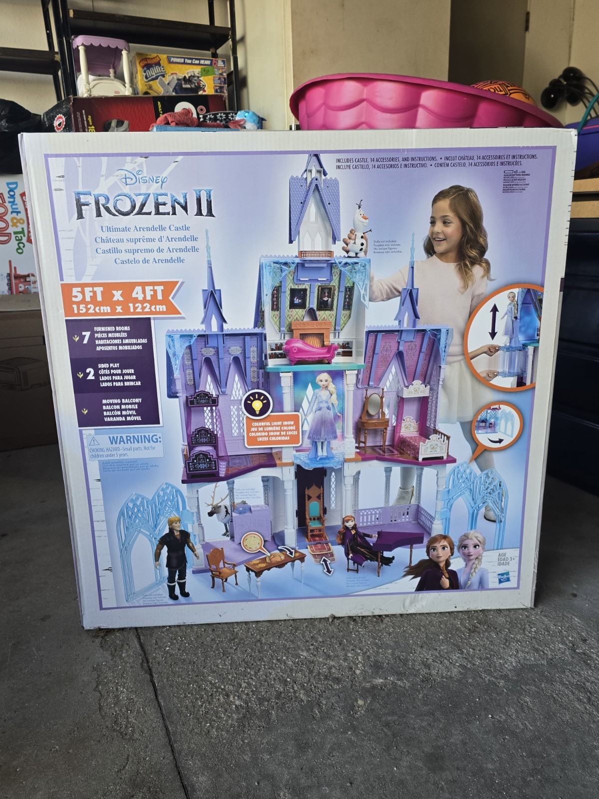 FROZEN 2 ULTIMATE ARENDELLE CASTLE 5X4 FEET WITH LIGHTS AND MOVING BALCONY NEW