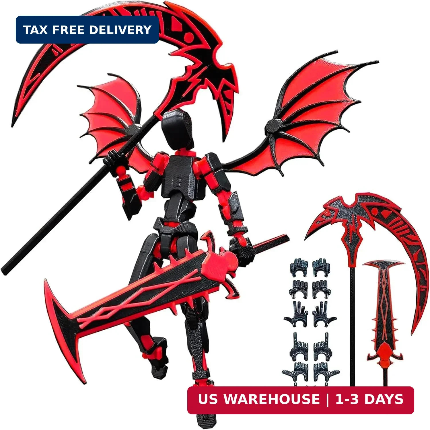 T13 Action Figure Set – Titan 13 Robot, Dummy 13, 3D Printed Lucky 13 for Collec