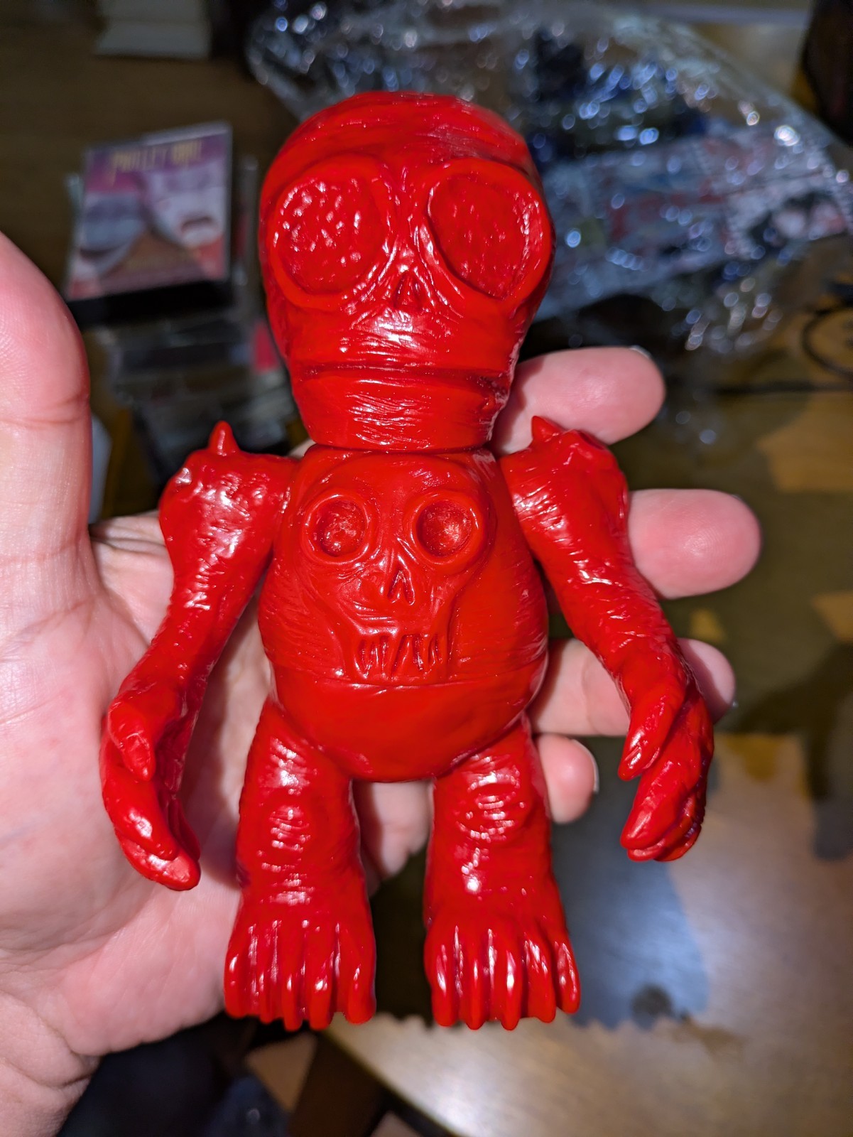 Skullboy Monsterfoot Creations Sofubi Blank Red w/ Extra Head Omake 1s Release