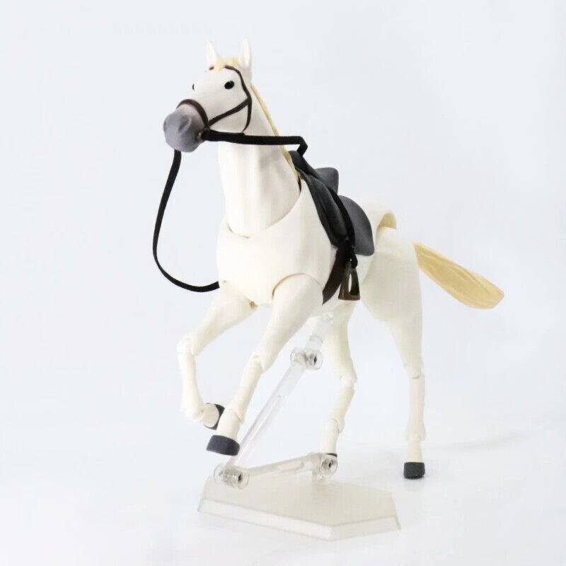 6&Prime; Brown White Poseable Horse Model Set – Action Figures Cosplay Scene Gift Toy