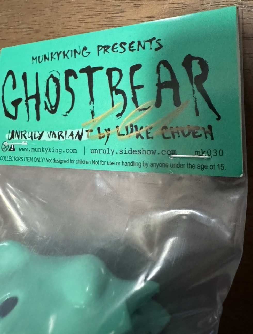 Luke Chueh Ghost Bear Unruly Industries colorway Turquoise SIGNED