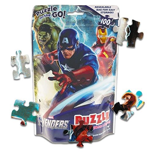 Marvel Avengers Puzzle on the Go in Resealable Bag 100 Pcs 15×11.25 In
