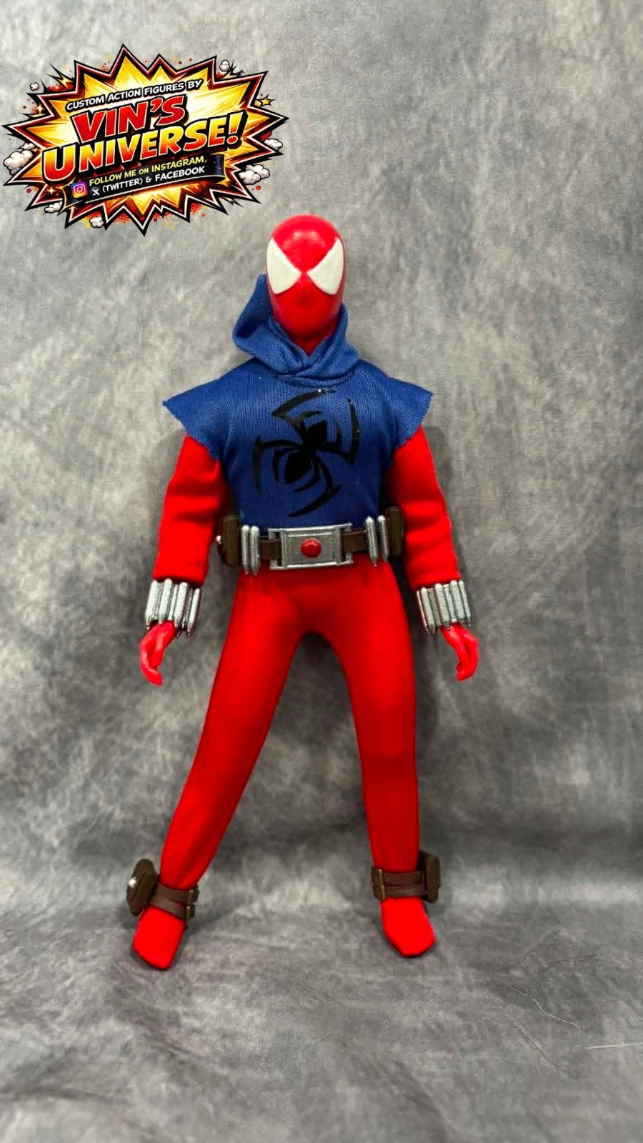 Custom 8&Prime; Mego Scale SpiderMan Peter Parker Ben Reilly Scarlet Spider-Man & Case