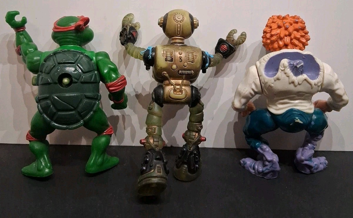Vintage TMNT Mixed Lot of 11 Playmates 1990s Baxter Fugitoid Rat King & MORE! *G
