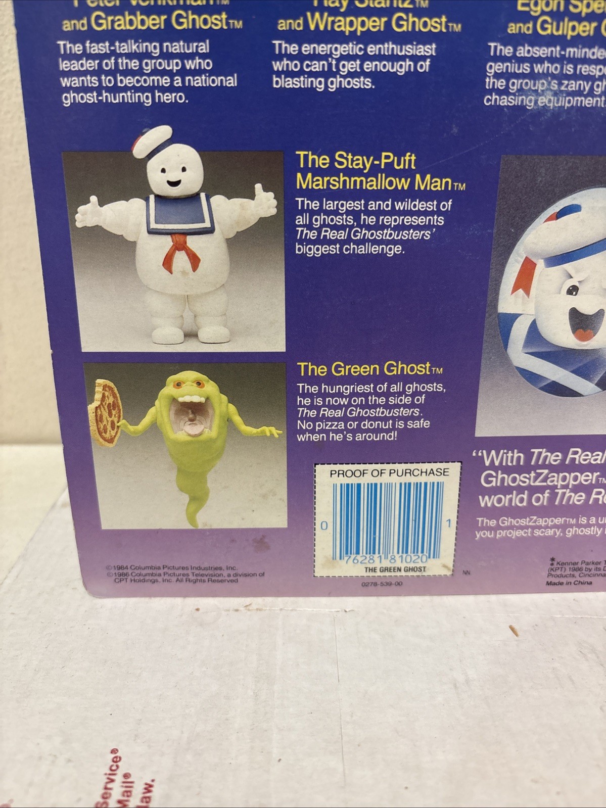 Real Ghostbusters Green Ghost Slimer 1986 NEW ON CARD UNPUNCHED WOW