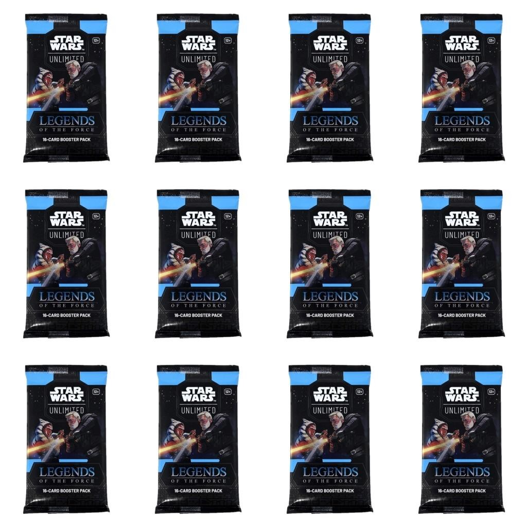 Star Wars Unlimited Legends of the Force Cards – Lot of 12 Booster Packs