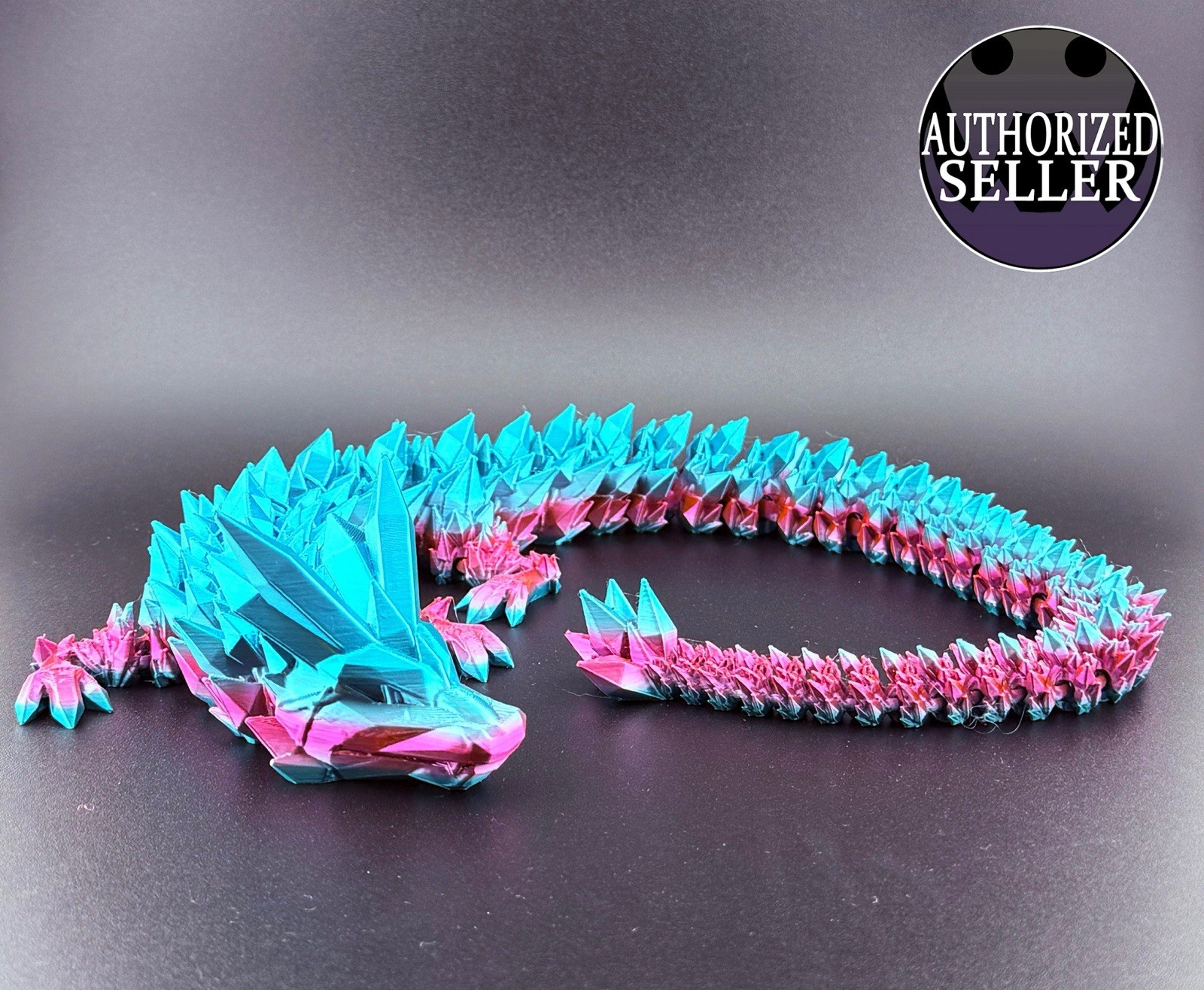 Articulated Crystal Dragon 24” Long 3D Printed Design By Cinderwing3D
