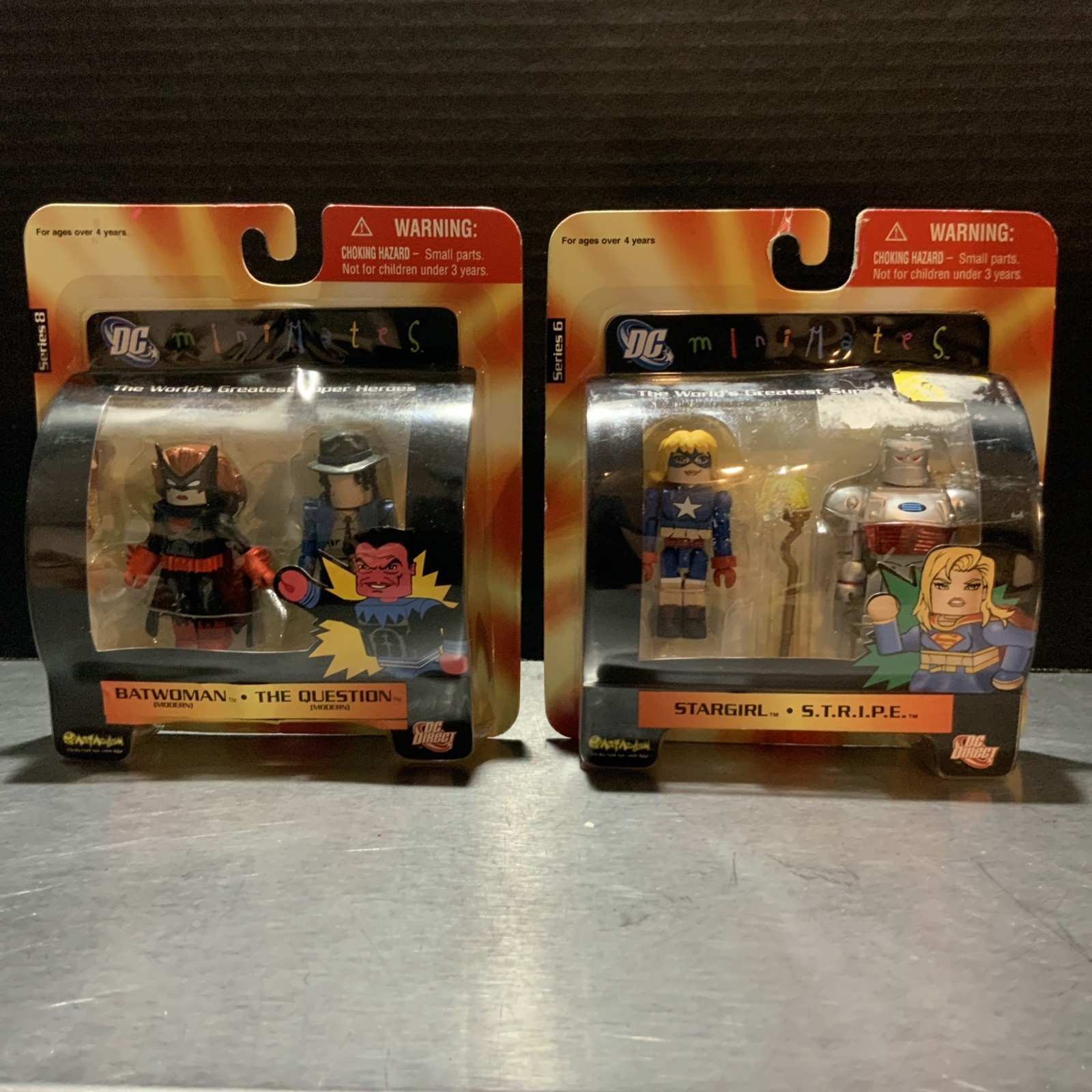 DC MiniMates 2007 2 Packs Stargirl & S.T.R.I.P.E. & Batwoman & The Question NIB