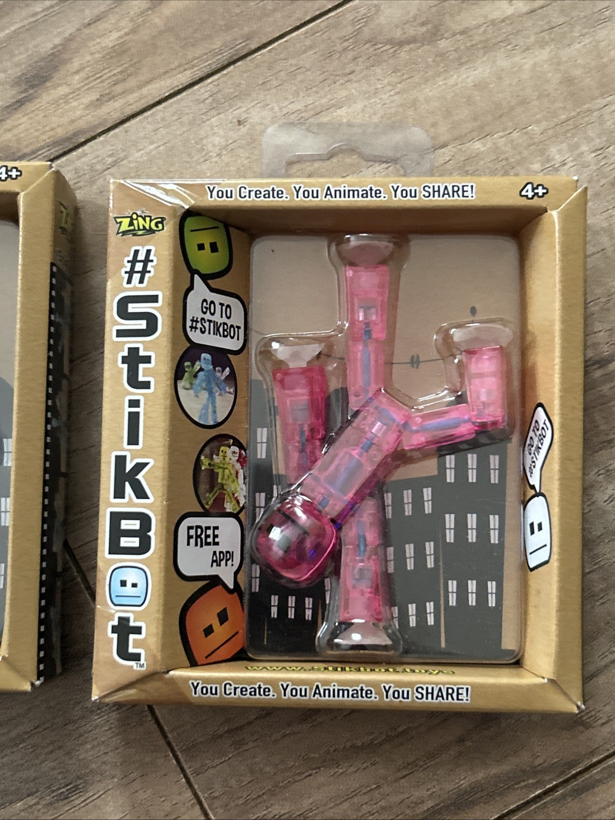 StikBot 2 Translucent 3.25&Prime;-inch (8 cm) Poseable Figure Blue And Pink