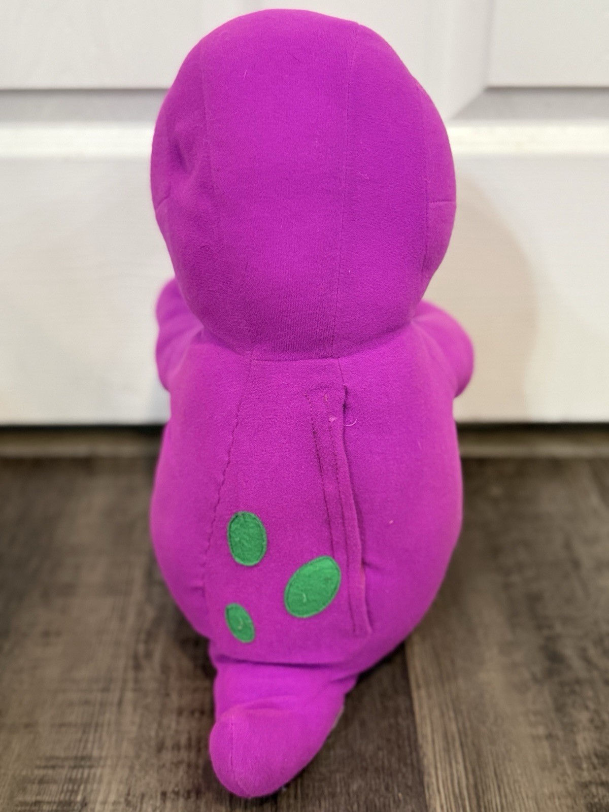 Vintage Playskool TALKING BARNEY 15” Plush Purple Stuffed Animal Works Great!