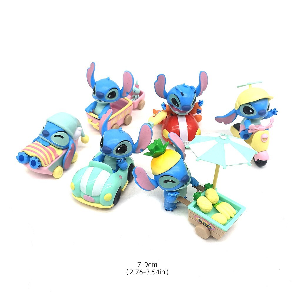 6PCS/SET Disney Lilo & Stitch Figures Stitch Cartoon Toys Dolls Desktop Decor