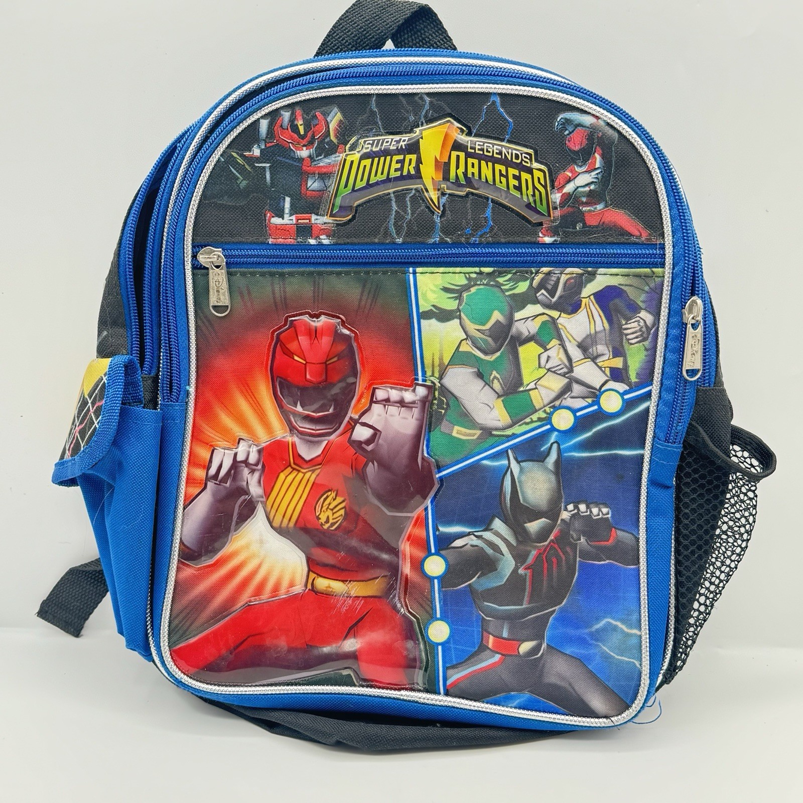 Disney Super Legends Power Rangers Kids Backpack VTG Blue 2010 Ruz