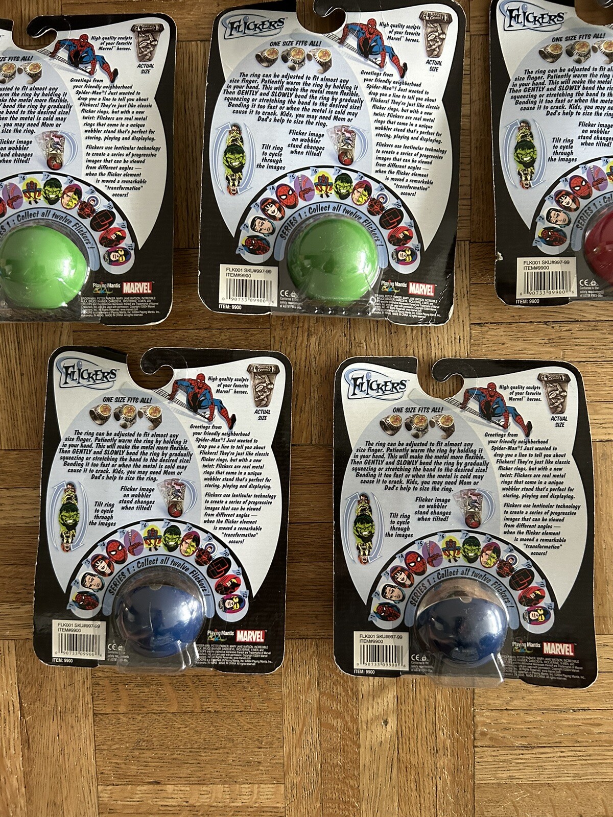 Marvel Flickers Collectible Metal Ring Playing Mantis*Entire 12 Lot Series One*