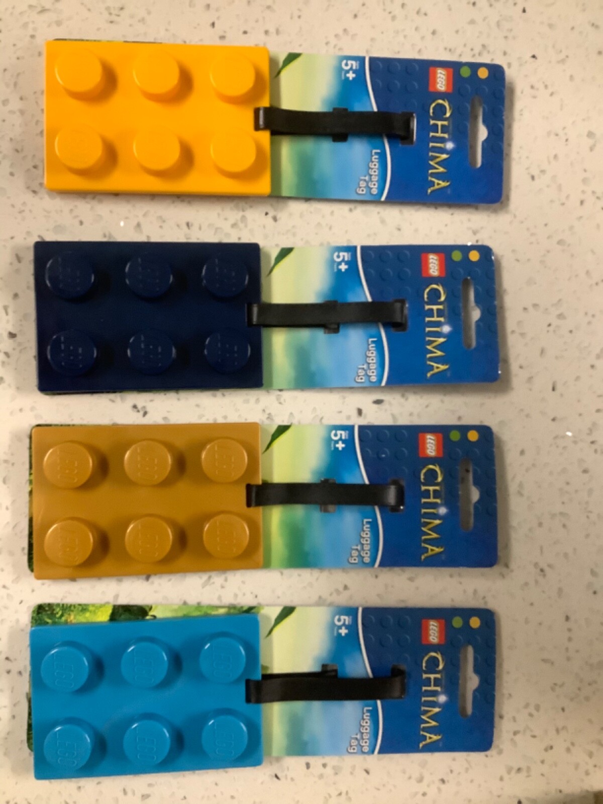 LEGO LEGENDS OF CHIMA LUGGAGE TAG SET OF (4) TAN,YELLOW,BLUE & LIGHT BLUE choose