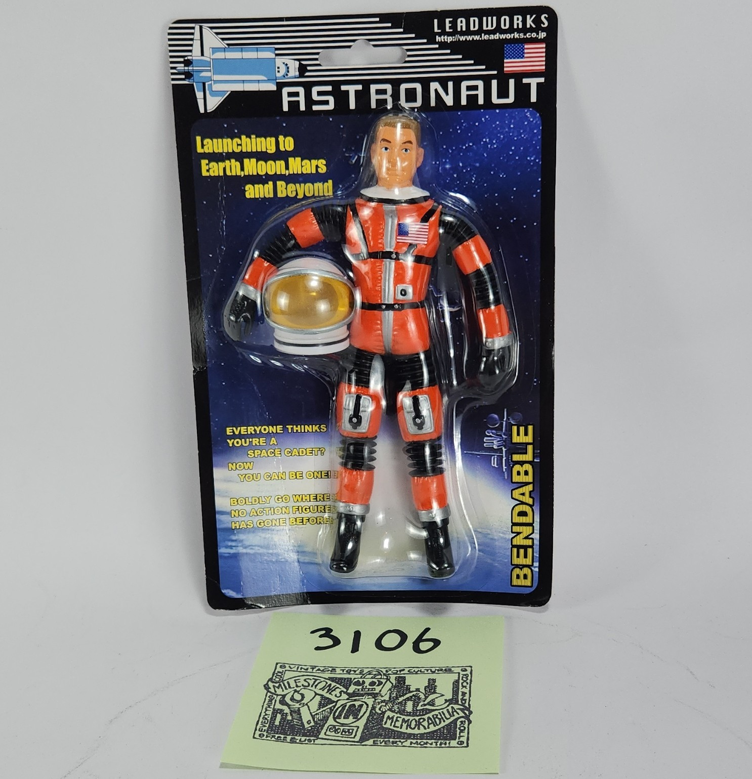 Leadworks Astronaut Bendable Action Figure Helmet Adventures of Uranus Plastic
