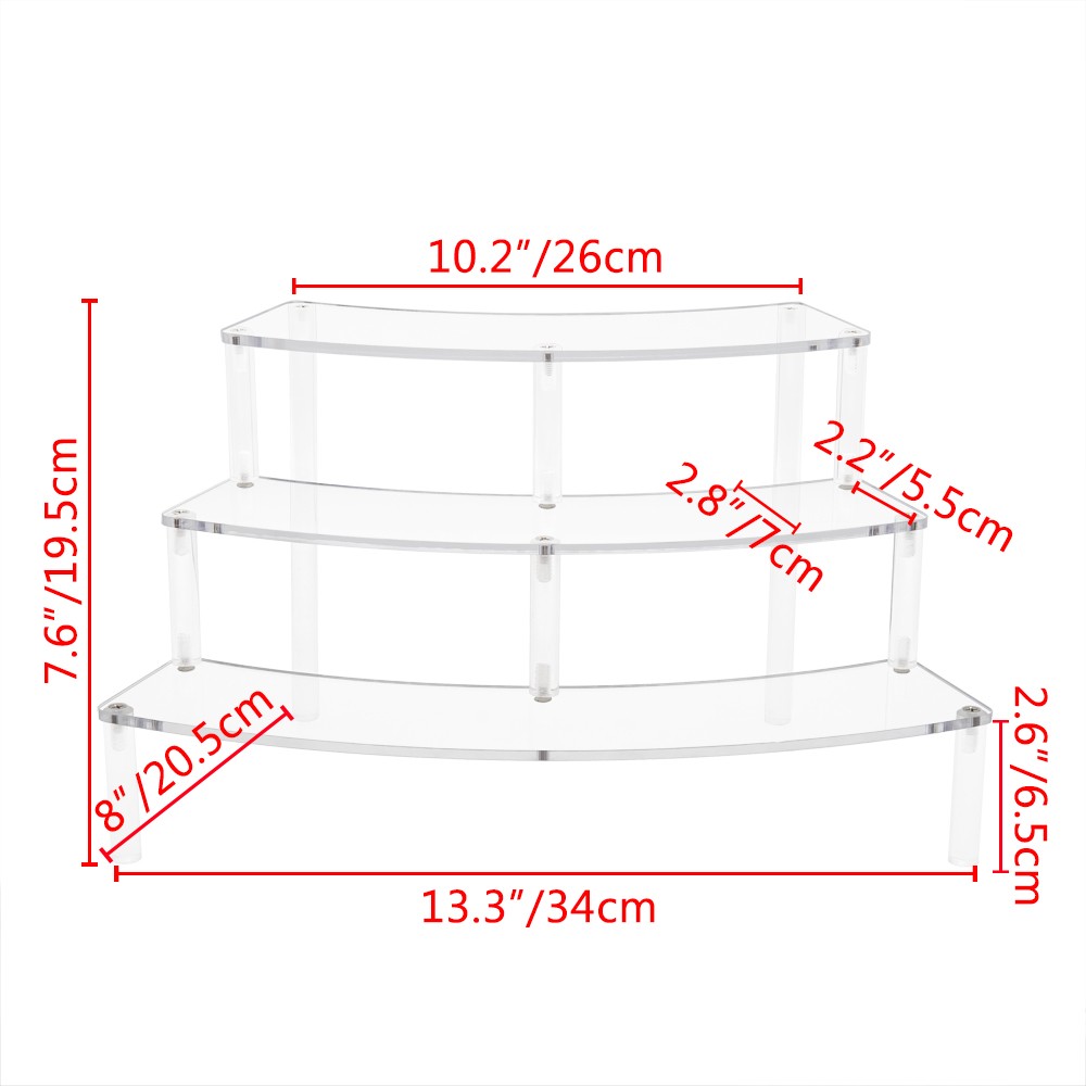 Clear Acrylic Riser Acrylic Display Shelf Stand Rack Perfume Jewelry Toys Retail